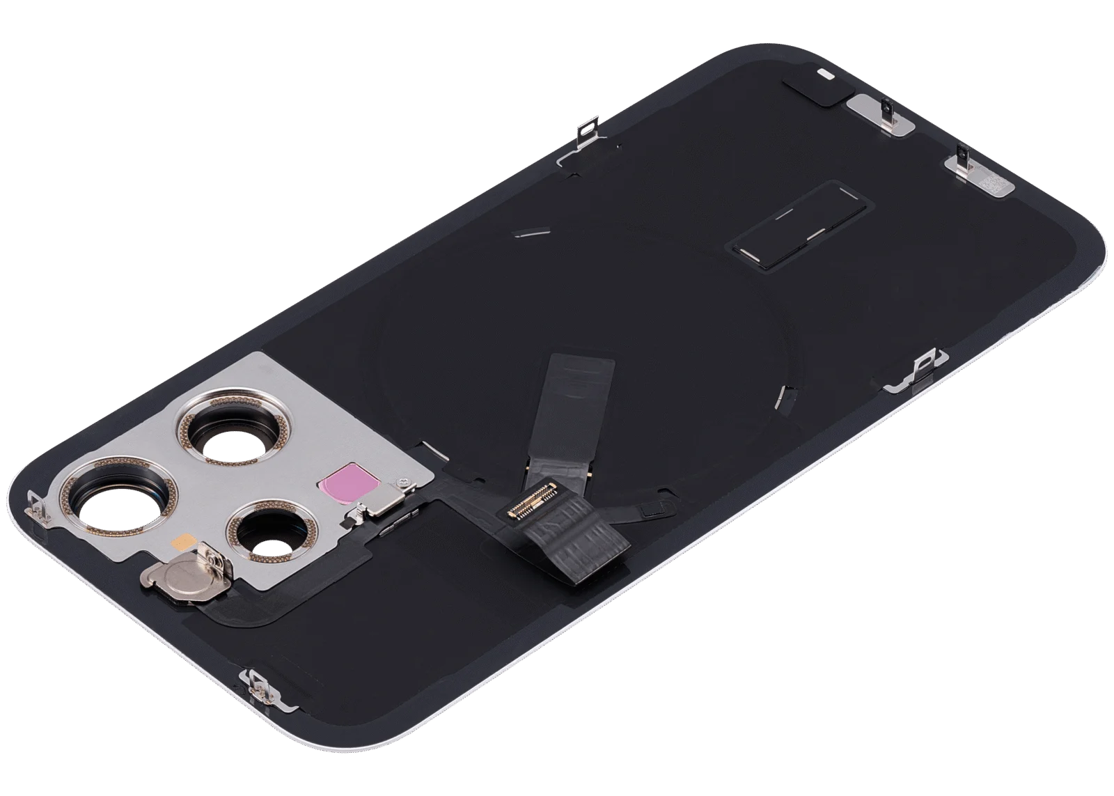 Back Glass w/ MagSafe Magnet & NFC & Flashlight Flex For iPhone 15 Pro (Used OEM Pull: Grade C) (White Titanium) - Image 6