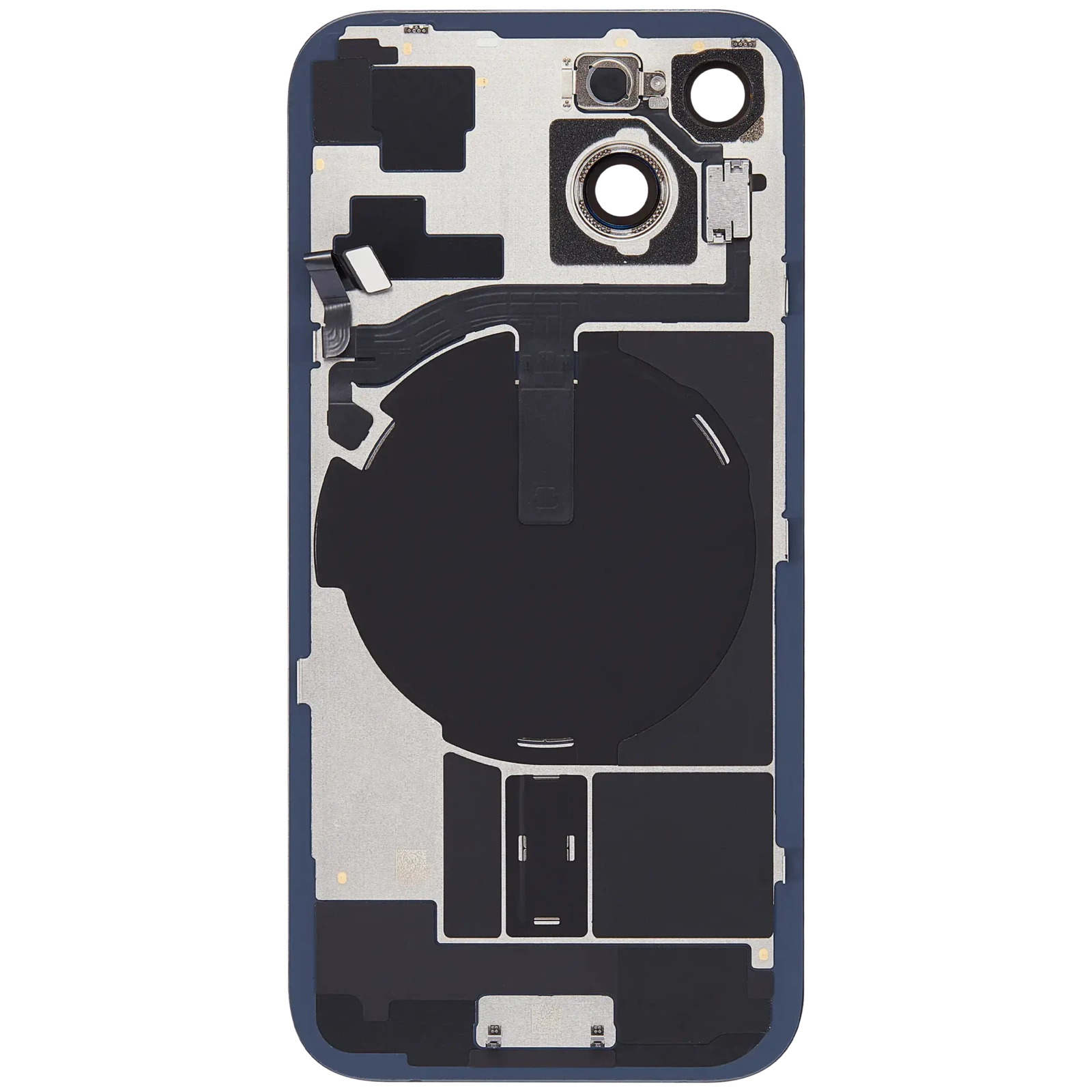 Back Glass w/ MagSafe Magnet & NFC & Flashlight Flex For iPhone 15 (Service Pack) (Black) - Image 4