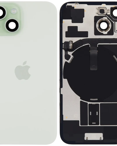 Back Glass w/ MagSafe Magnet & NFC & Flashlight Flex For iPhone 15 (Service Pack) (Green)
