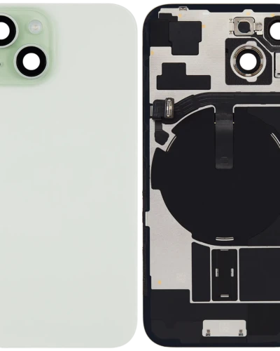 Back Glass w/ MagSafe Magnet & NFC & Flashlight Flex For iPhone 15 (Used OEM Pull: Grade B) (Green)
