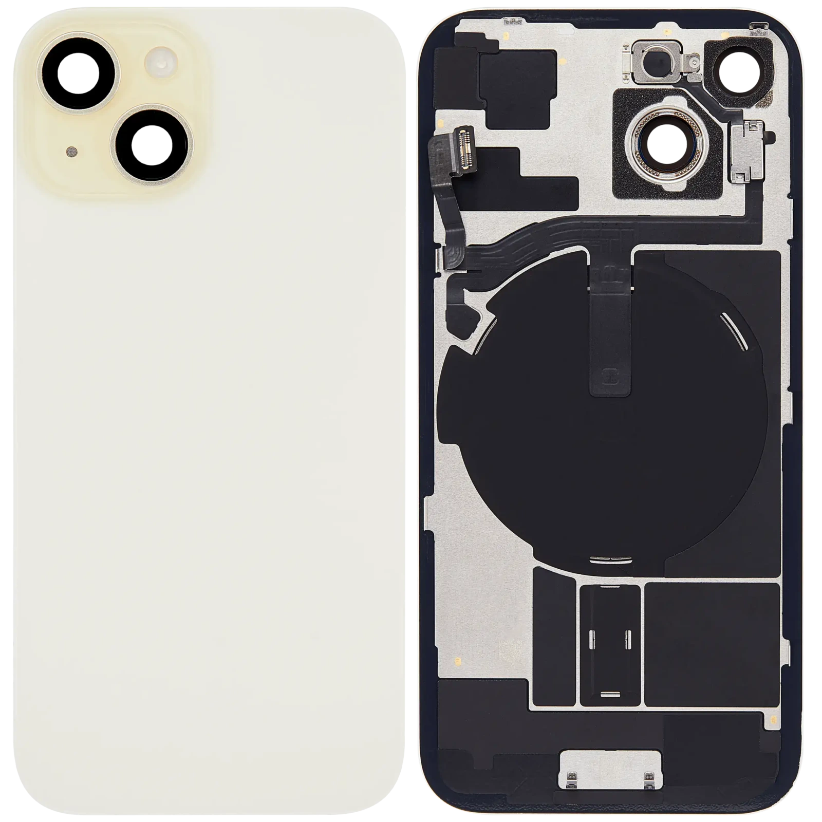 Back Glass w/ MagSafe Magnet & NFC & Flashlight Flex For iPhone 15 (Used OEM Pull: Grade B) (Yellow)