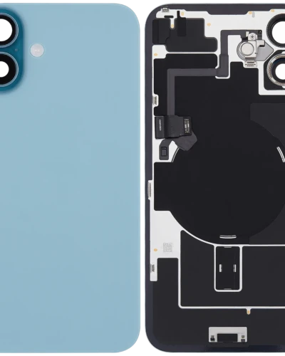 Back Glass w/ MagSafe Magnet & NFC & Flashlight Flex For iPhone 16 Plus (Used OEM Pull: Grade A) (Teal)
