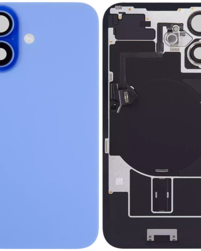 Back Glass w/ MagSafe Magnet & NFC & Flashlight Flex For iPhone 16 Plus (Used OEM Pull: Grade A) (Ultramarine)