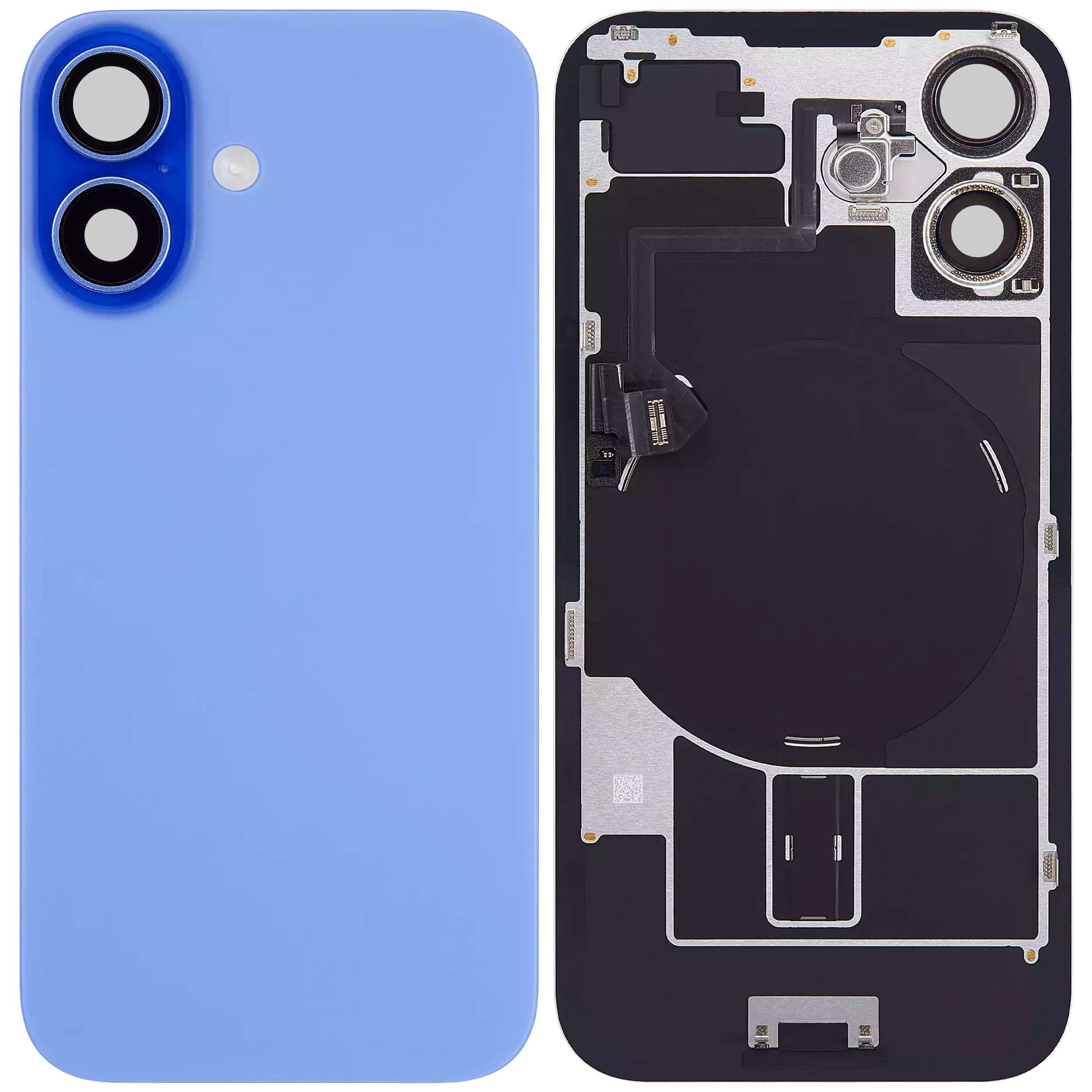 Back Glass w/ MagSafe Magnet & NFC & Flashlight Flex For iPhone 16 Plus (Used OEM Pull: Grade A) (Ultramarine)