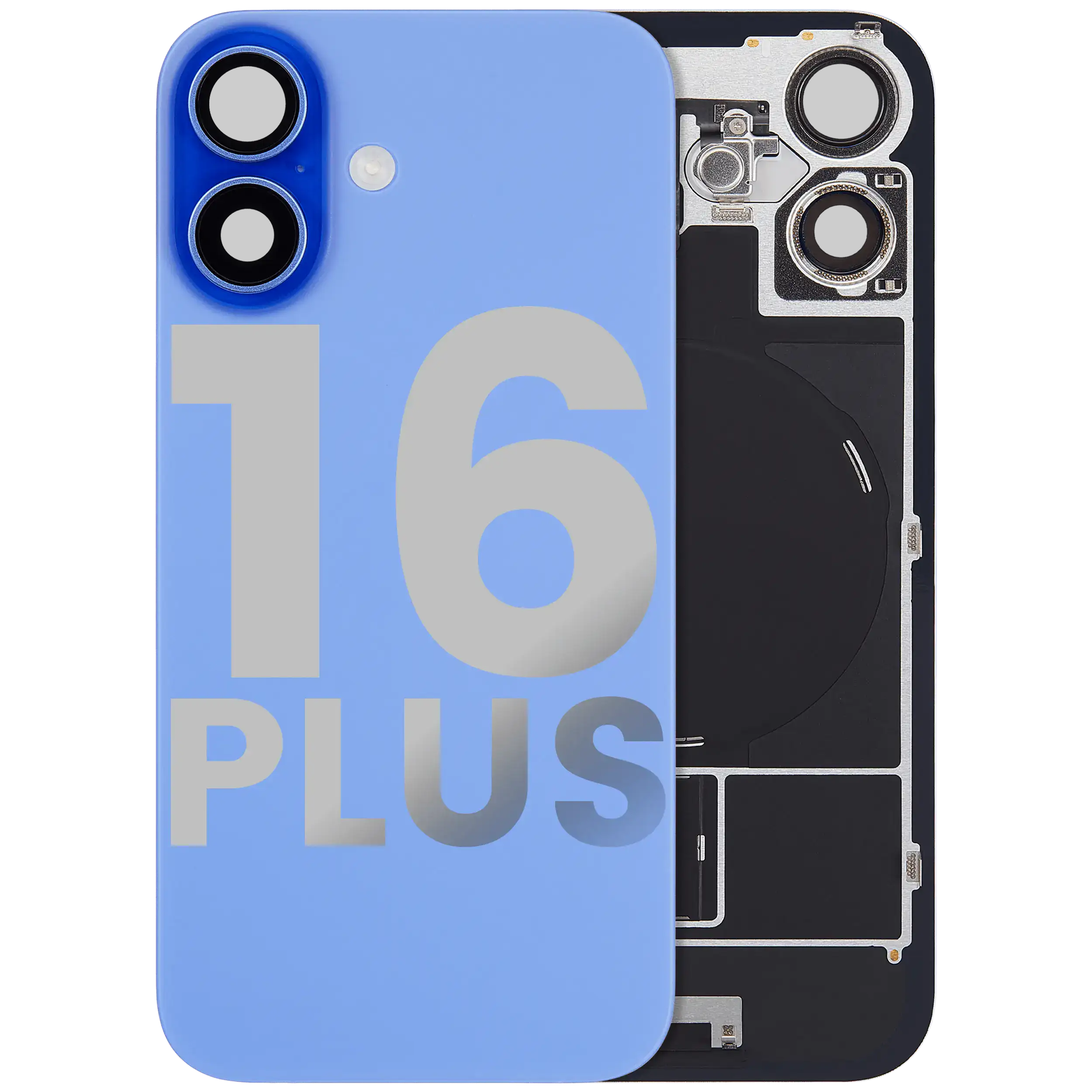 Back Glass w/ MagSafe Magnet & NFC & Flashlight Flex For iPhone 16 Plus (Used OEM Pull: Grade A) (Ultramarine) - Image 2