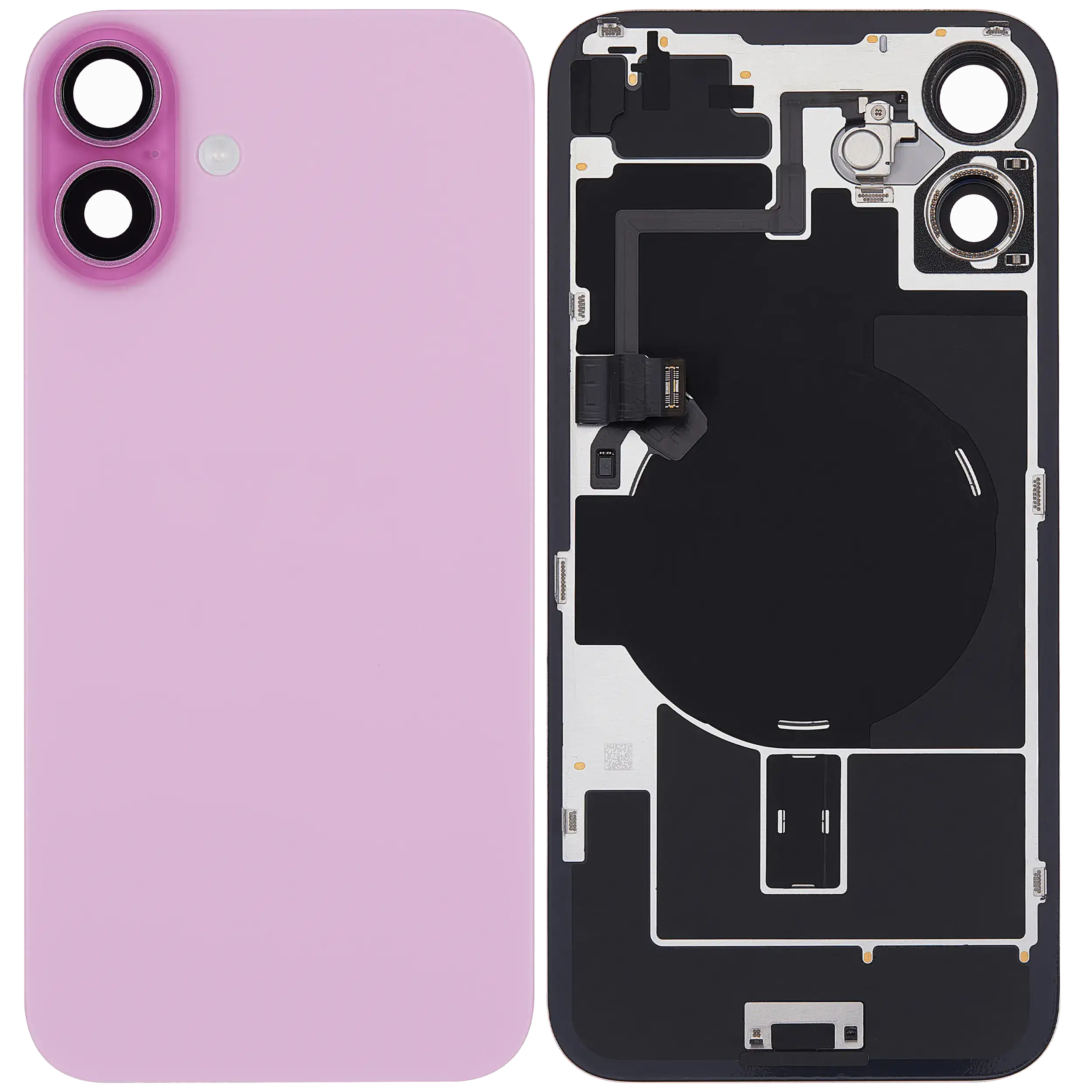 Back Glass w/ MagSafe Magnet & NFC & Flashlight Flex For iPhone 16 Plus (Used OEM Pull: Grade C) (Pink)
