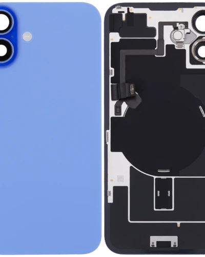 Back Glass w/ MagSafe Magnet & NFC & Flashlight Flex For iPhone 16 Plus (Used OEM Pull: Grade C) (Ultramarine)