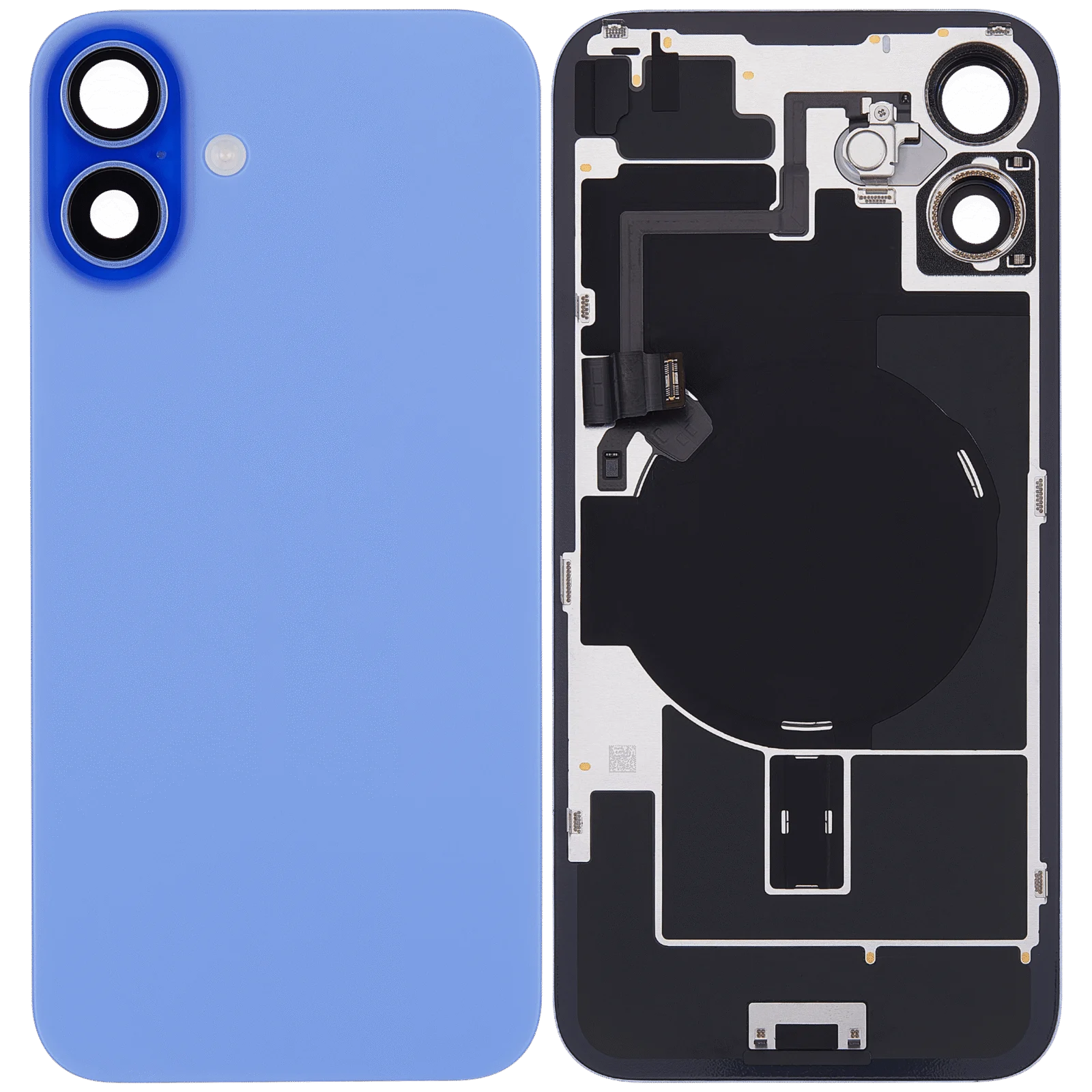 Back Glass w/ MagSafe Magnet & NFC & Flashlight Flex For iPhone 16 Plus (Used OEM Pull: Grade C) (Ultramarine)