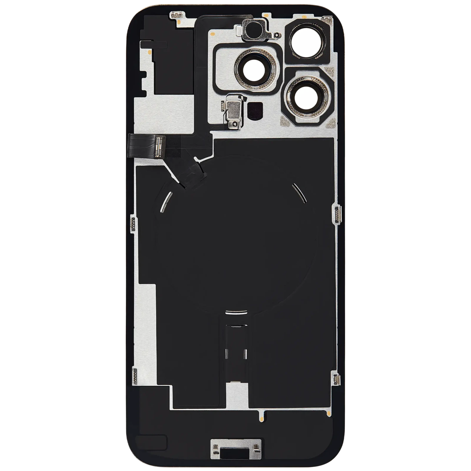 Back Glass w/ MagSafe Magnet & NFC & Flashlight Flex For iPhone 16 Pro Max (No Logo) (Aftermarket) (Black Titanium) - Image 4