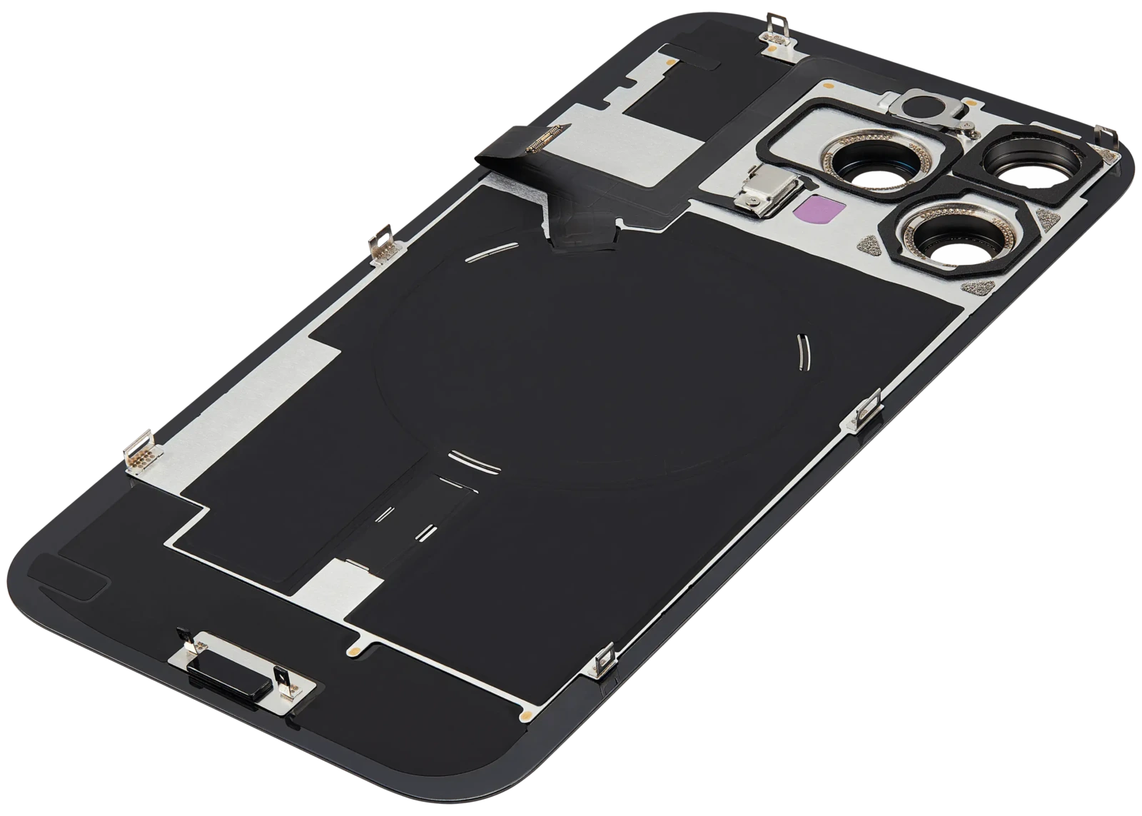 Back Glass w/ MagSafe Magnet & NFC & Flashlight Flex For iPhone 16 Pro Max (No Logo) (Aftermarket) (Black Titanium) - Image 6
