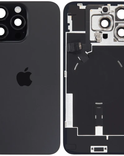 Back Glass w/ MagSafe Magnet & NFC & Flashlight Flex For iPhone 16 Pro Max (Service Pack) (Black Titanium)