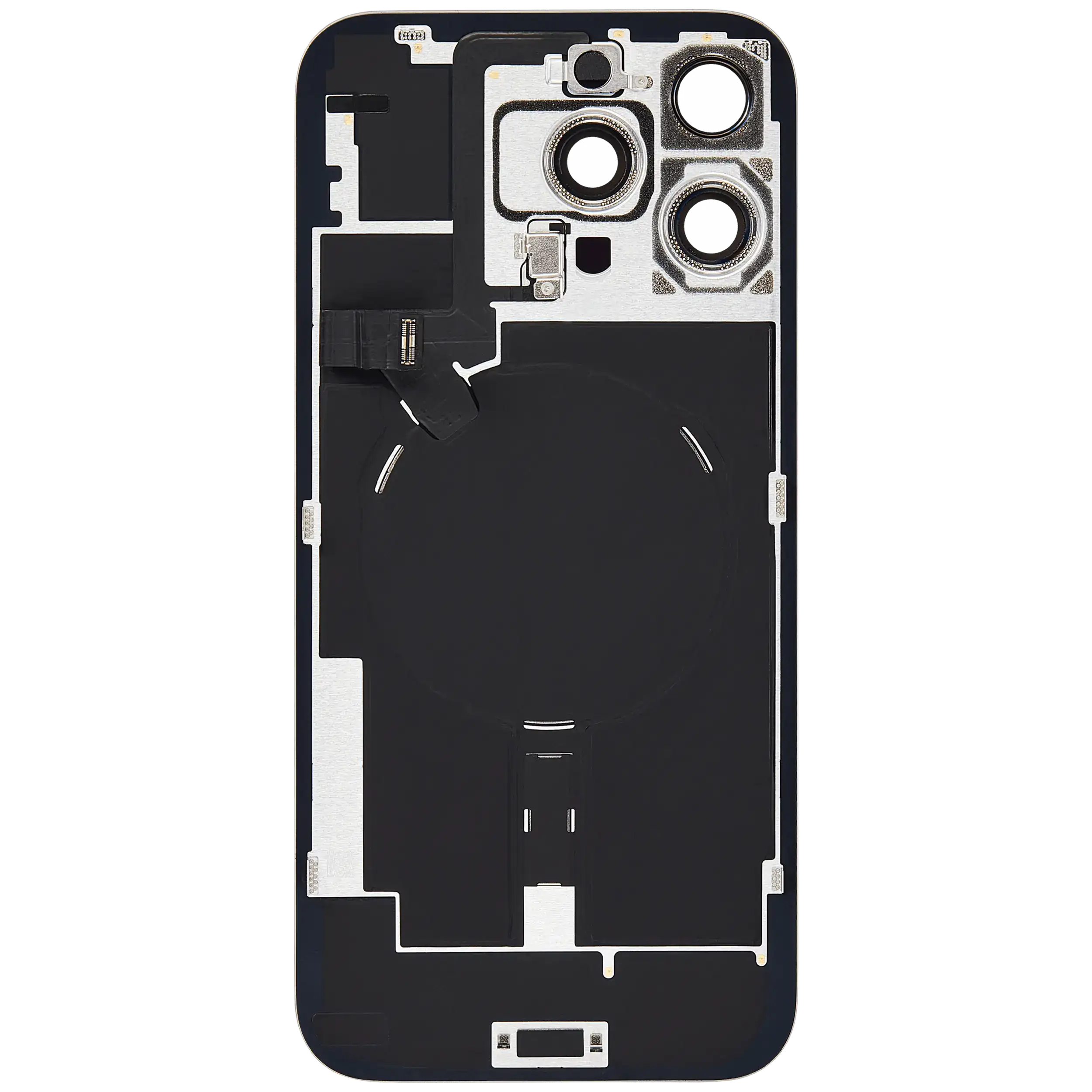 Back Glass w/ MagSafe Magnet & NFC & Flashlight Flex For iPhone 16 Pro Max (Used OEM Pull: Grade B) (Natural Titanium) - Image 4