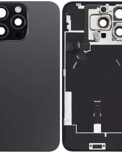 Back Glass w/ MagSafe Magnet & NFC & Flashlight Flex For iPhone 16 Pro Max (Used OEM Pull: Grade C) (Black Titanium)