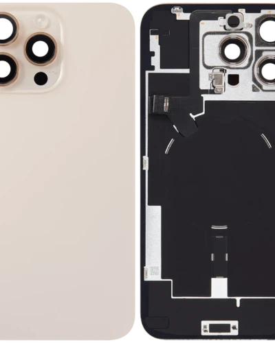 Back Glass w/ MagSafe Magnet & NFC & Flashlight Flex For iPhone 16 Pro Max (Used OEM Pull: Grade C) (Desert Titanium)