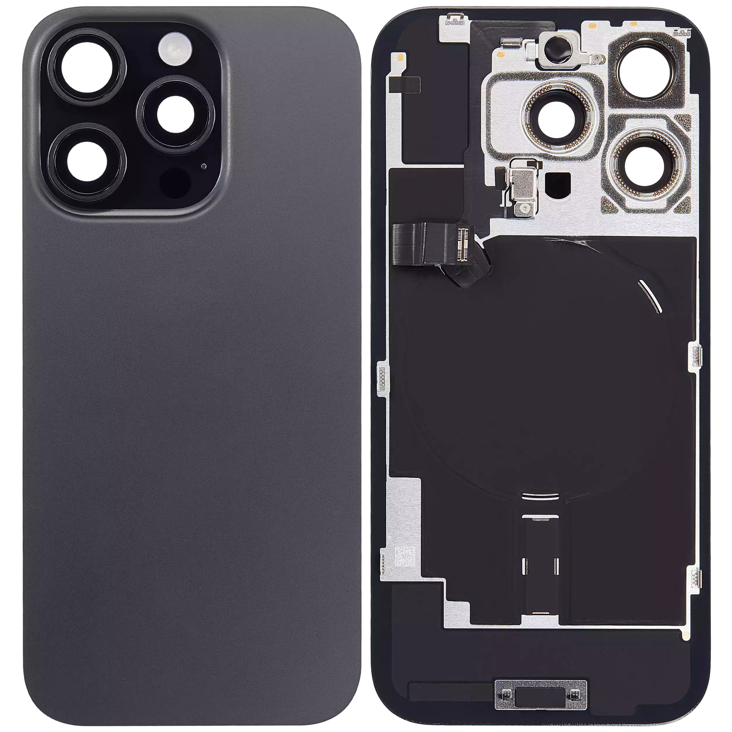 Back Glass w/ MagSafe Magnet & NFC & Flashlight Flex For iPhone 16 Pro (Used OEM Pull: Grade A) (Black Titanium)