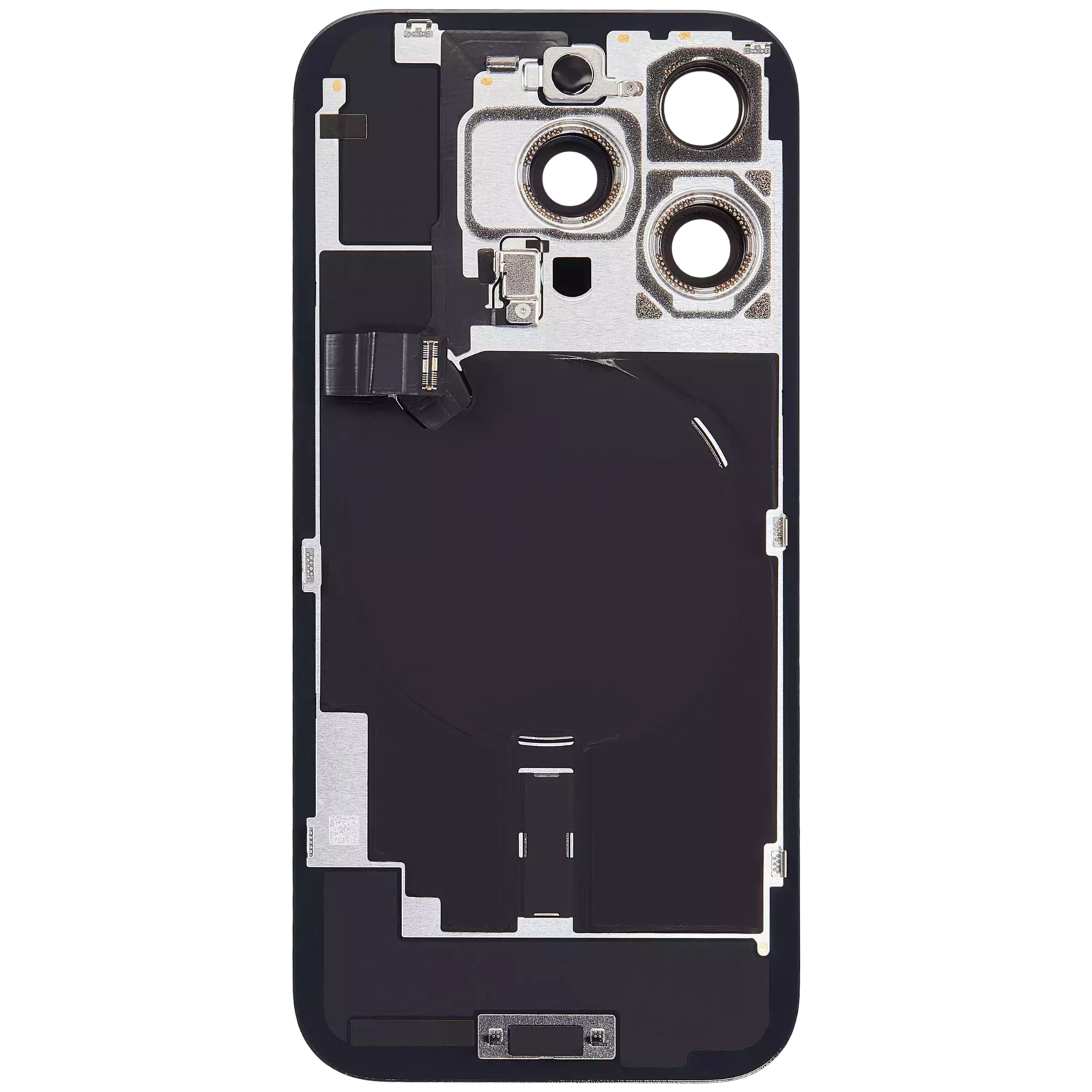 Back Glass w/ MagSafe Magnet & NFC & Flashlight Flex For iPhone 16 Pro (Used OEM Pull: Grade A) (Black Titanium) - Image 3