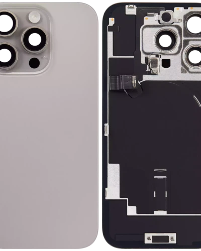 Back Glass w/ MagSafe Magnet & NFC & Flashlight Flex For iPhone 16 Pro (Used OEM Pull: Grade A) (Natural Titanium)
