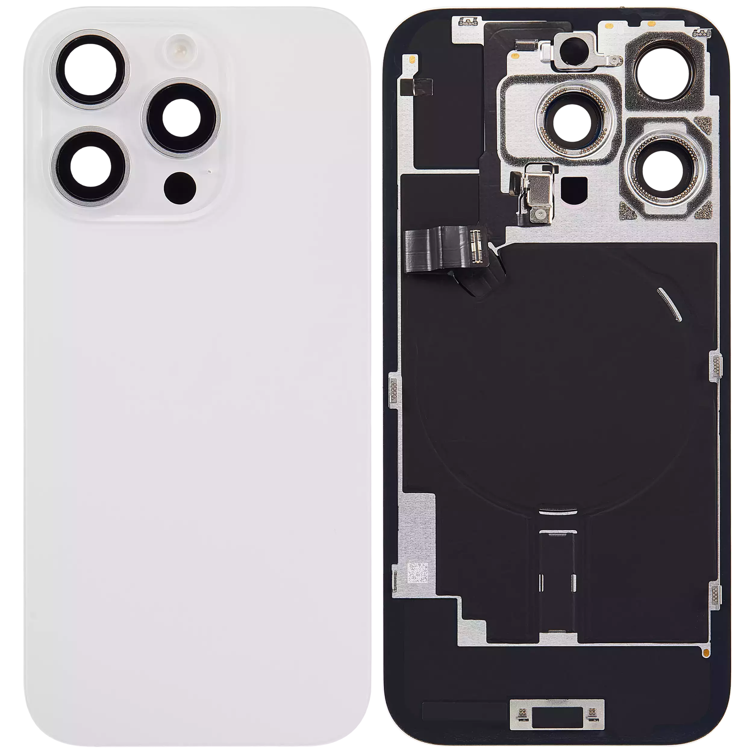 Back Glass w/ MagSafe Magnet & NFC & Flashlight Flex For iPhone 16 Pro (Used OEM Pull: Grade A) (White Titanium)