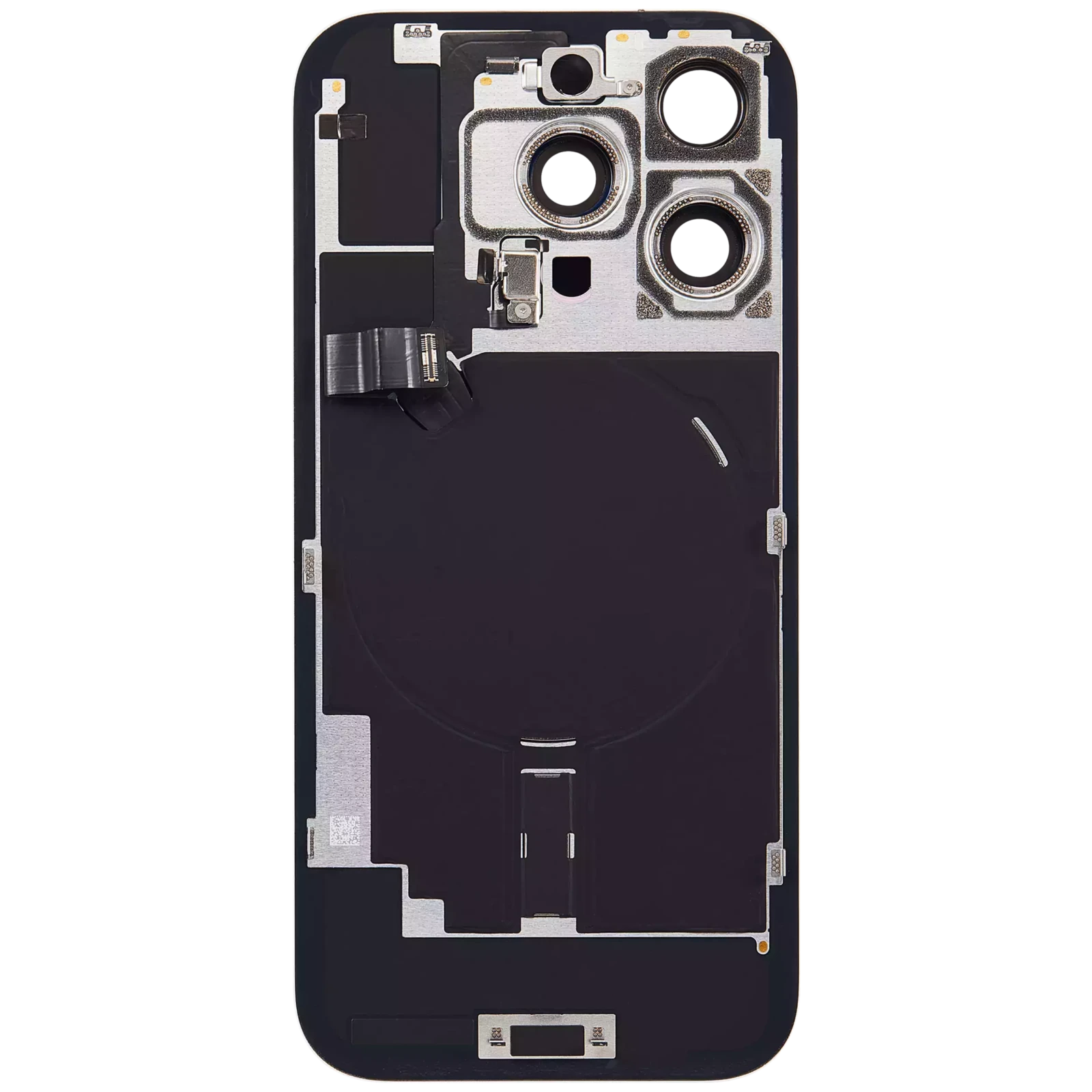 Back Glass w/ MagSafe Magnet & NFC & Flashlight Flex For iPhone 16 Pro (Used OEM Pull: Grade A) (White Titanium) - Image 3