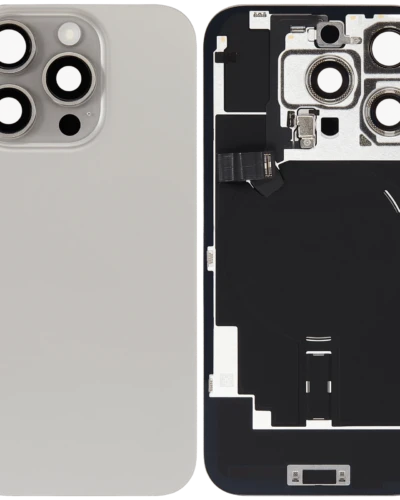 Back Glass w/ MagSafe Magnet & NFC & Flashlight Flex For iPhone 16 Pro (Used OEM Pull: Grade B) (Natural Titanium)