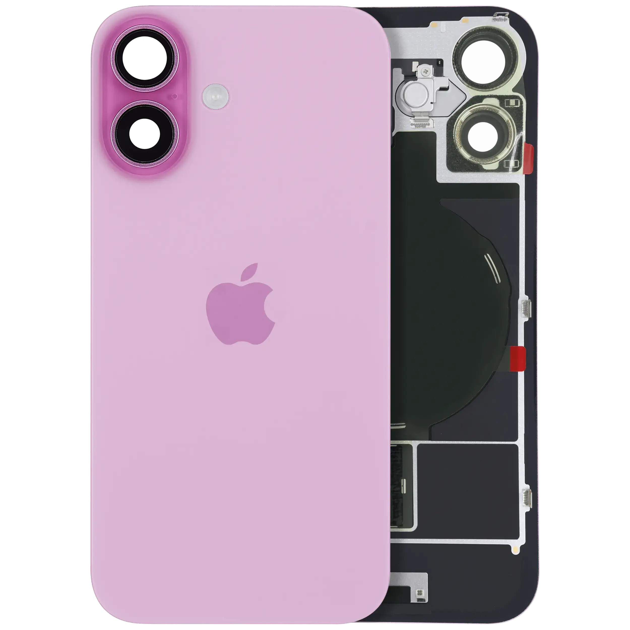Back Glass w/ MagSafe Magnet & NFC & Flashlight Flex For iPhone 16 (Service Pack) (Pink) - Image 2