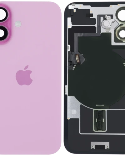 Back Glass w/ MagSafe Magnet & NFC & Flashlight Flex For iPhone 16 (Service Pack) (Pink)