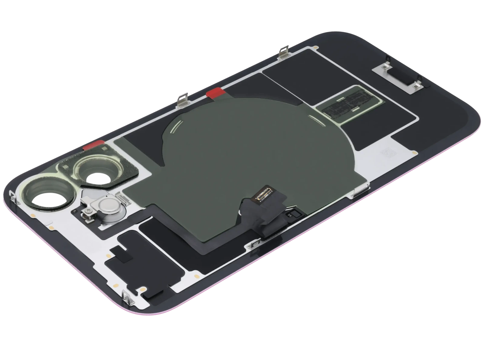 Back Glass w/ MagSafe Magnet & NFC & Flashlight Flex For iPhone 16 (Service Pack) (Pink) - Image 8