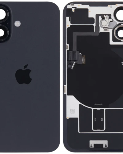Back Glass w/ MagSafe Magnet & NFC & Flashlight Flex For iPhone 16 (Used OEM Pull: Grade A) (Black)
