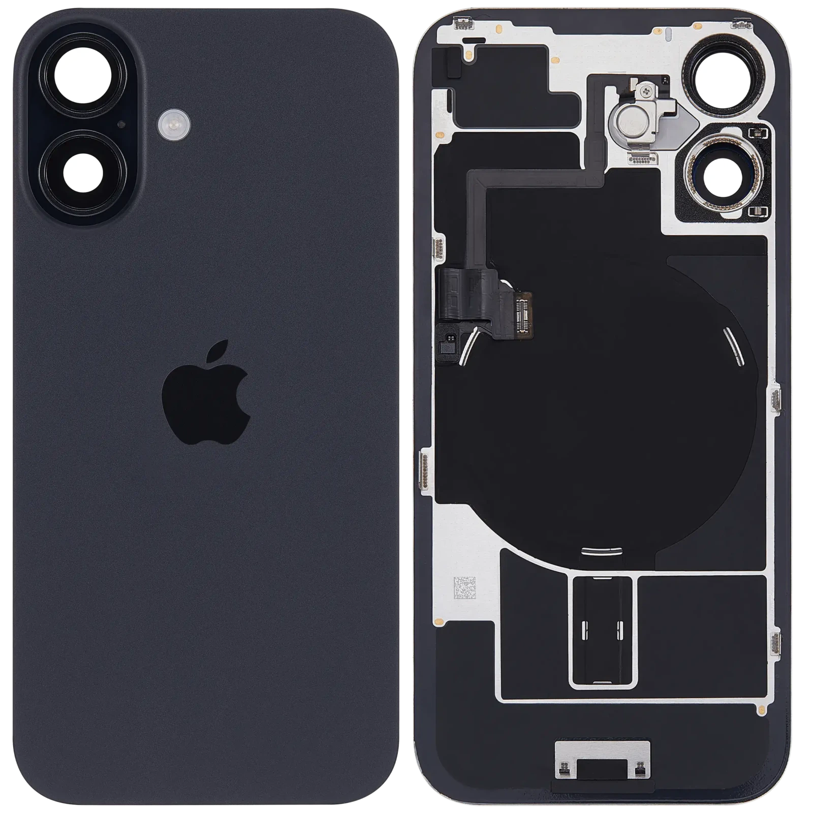 Back Glass w/ MagSafe Magnet & NFC & Flashlight Flex For iPhone 16 (Used OEM Pull: Grade A) (Black)