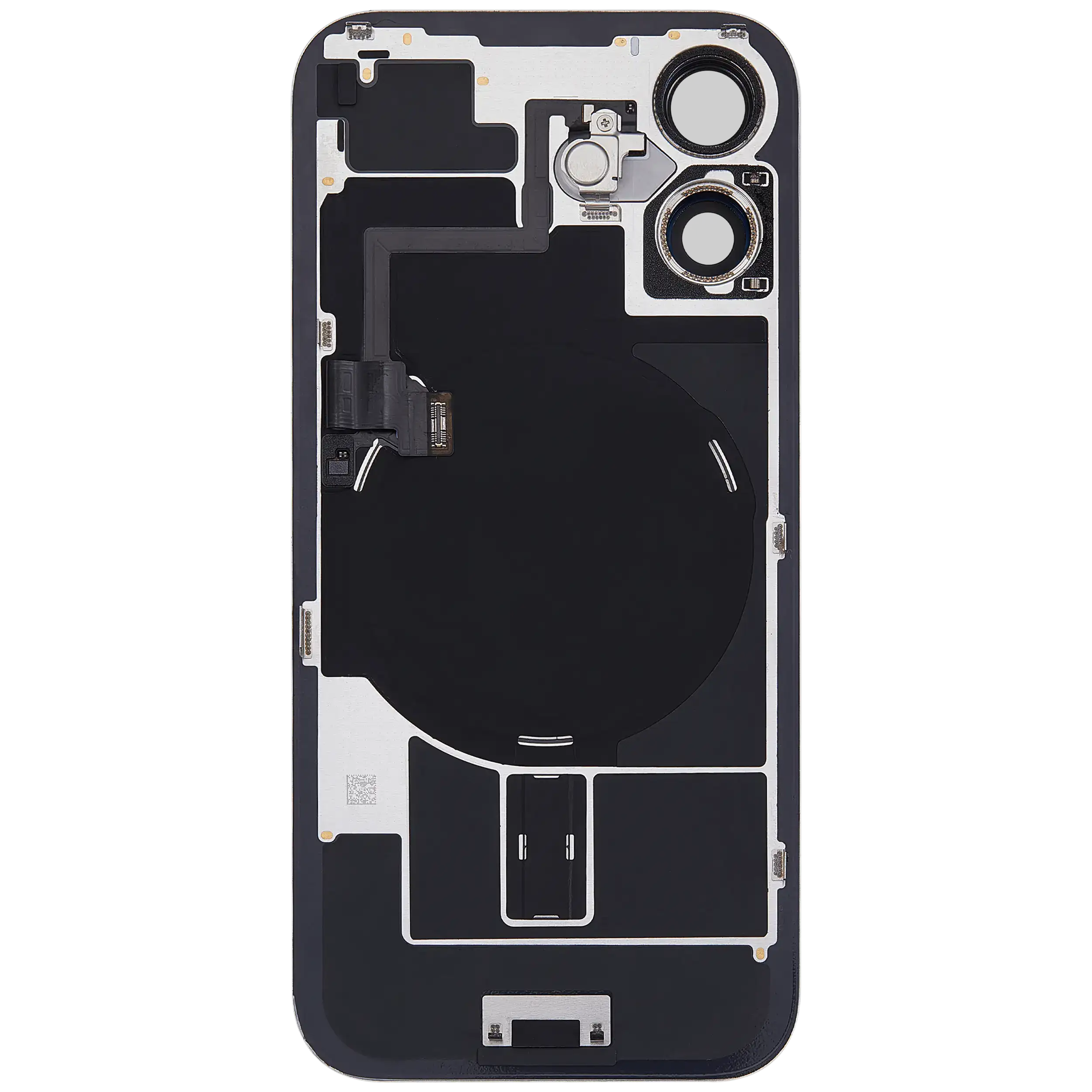 Back Glass w/ MagSafe Magnet & NFC & Flashlight Flex For iPhone 16 (Used OEM Pull: Grade A) (Black) - Image 4