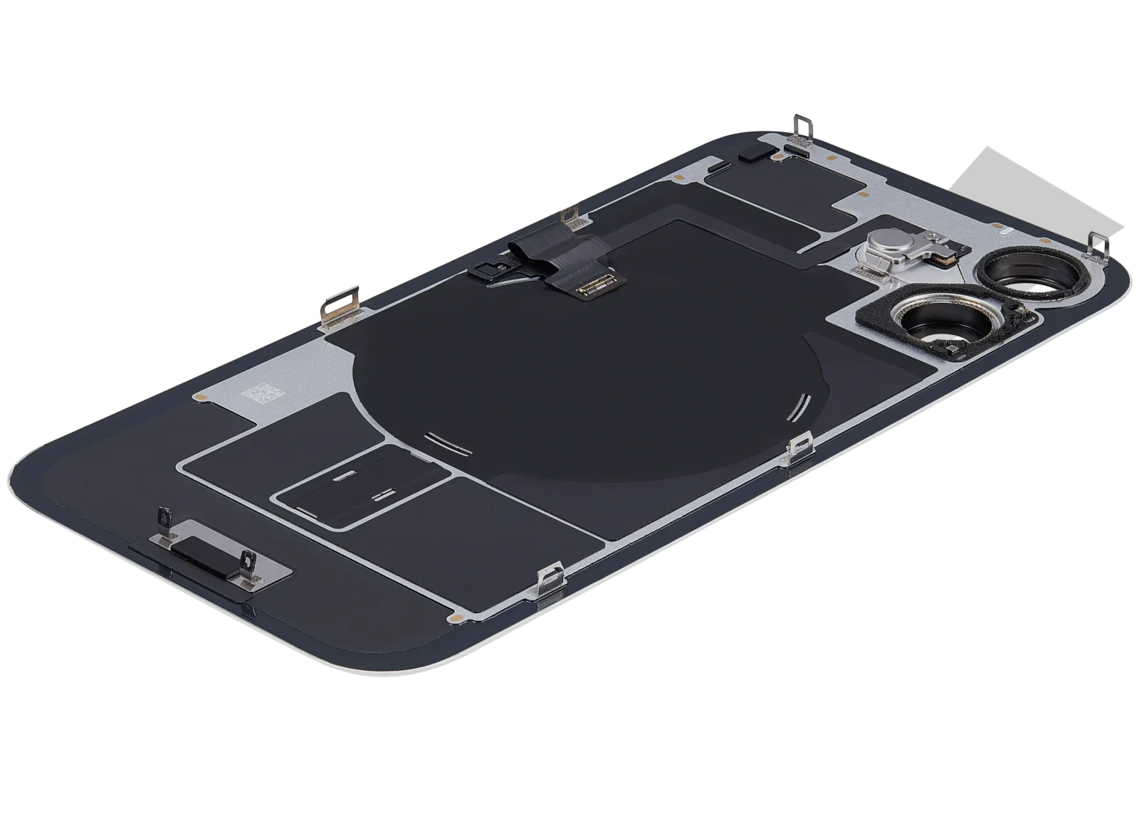 Back Glass w/ MagSafe Magnet & NFC & Flashlight Flex For iPhone 16 (Used OEM Pull: Grade A) (Black) - Image 5