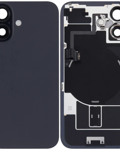 Back Glass w/ MagSafe Magnet & NFC & Flashlight Flex For iPhone 16 (Used OEM Pull: Grade B) (Black)