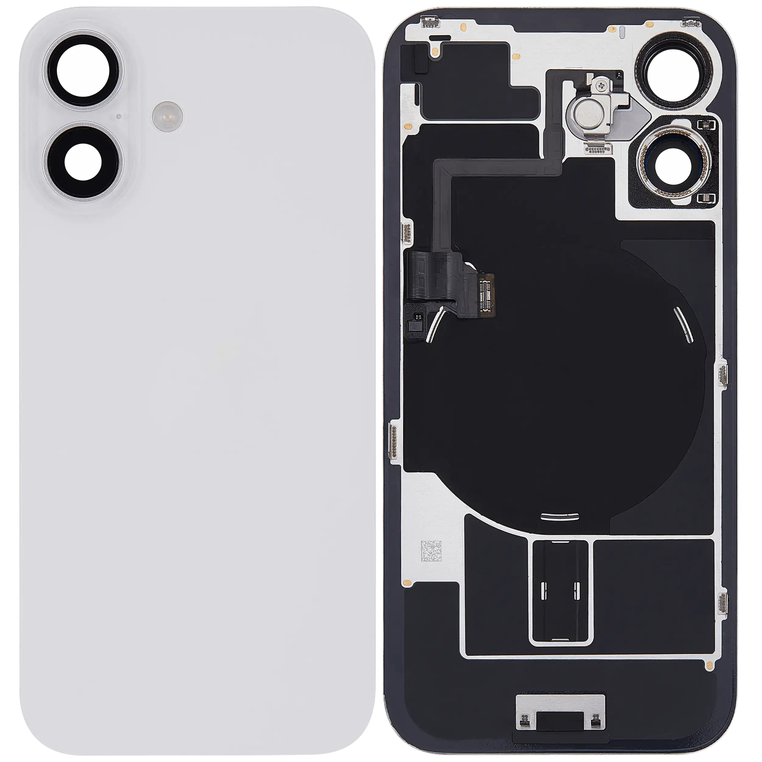 Back Glass w/ MagSafe Magnet & NFC & Flashlight Flex For iPhone 16 (Used OEM Pull: Grade B) (White)
