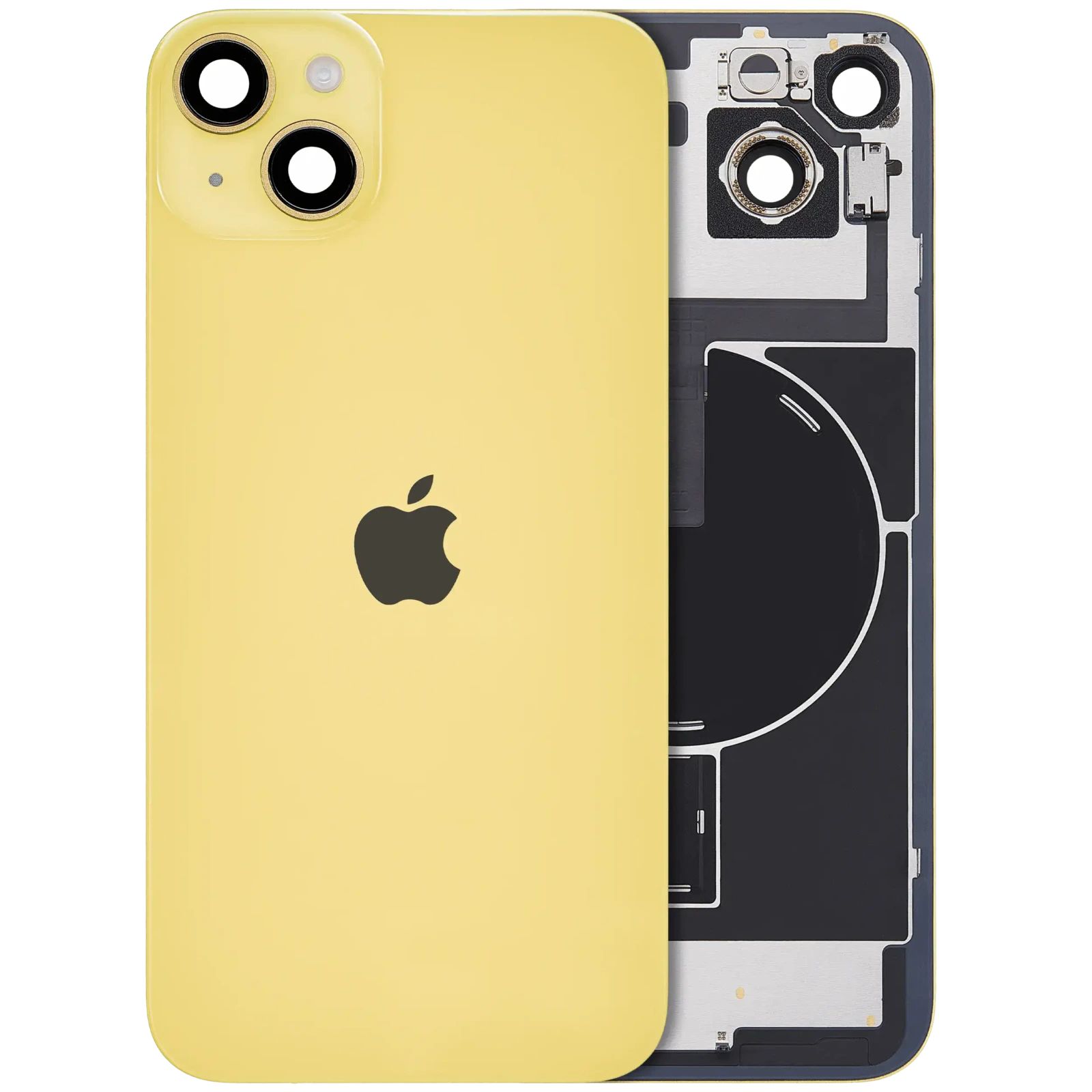 Back Glass with MagSafe Magnet & NFC & Flashlight Flex For iPhone 14 Plus (Genuine OEM) (Yellow) - Image 3