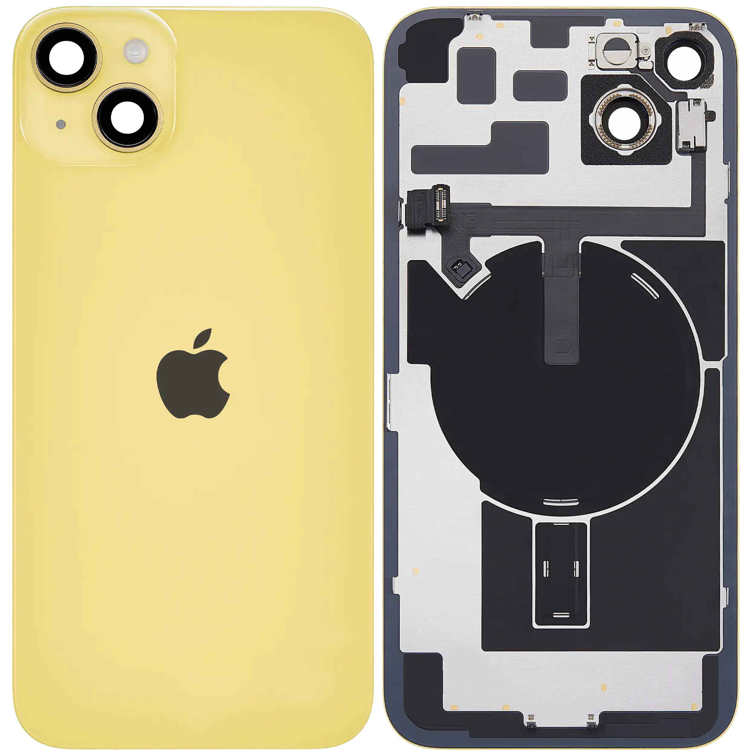 Back Glass with MagSafe Magnet & NFC & Flashlight Flex For iPhone 14 Plus (Genuine OEM) (Yellow)