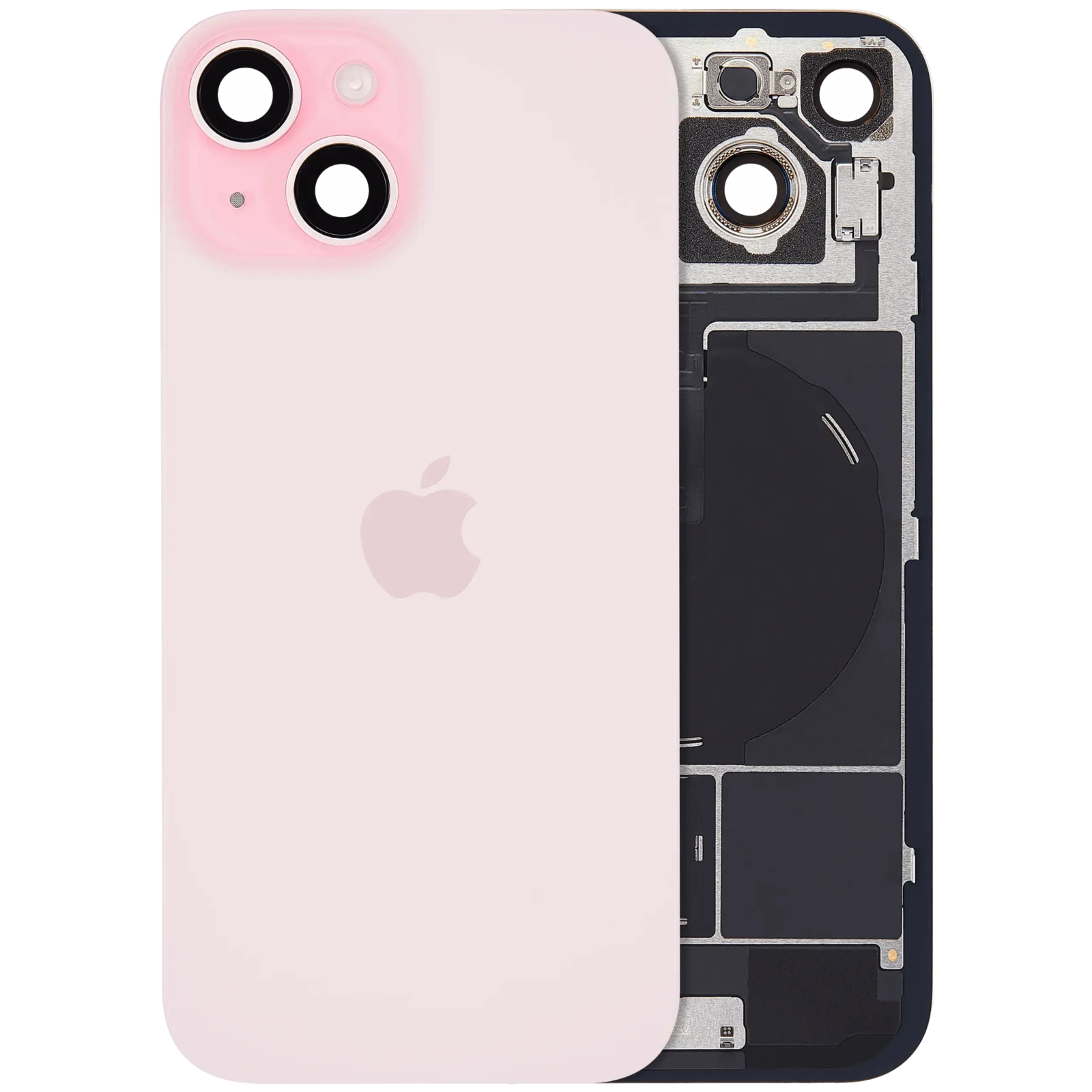 Back Glass with MagSafe Magnet & NFC & Flashlight Flex For iPhone 15 (Genuine OEM) (Pink)