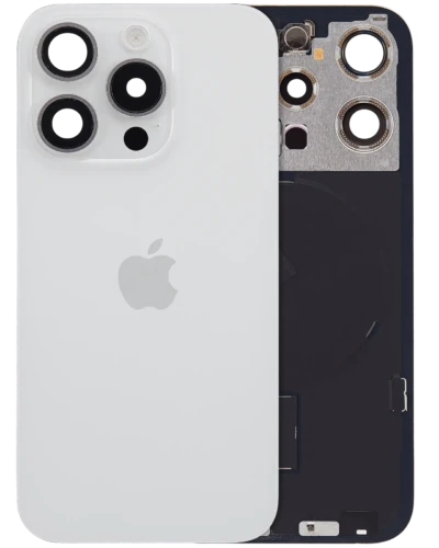 Back Glass with MagSafe Magnet & NFC & Flashlight Flex For iPhone 15 Pro (Genuine OEM) (UK / EU Version) (White Titanium)