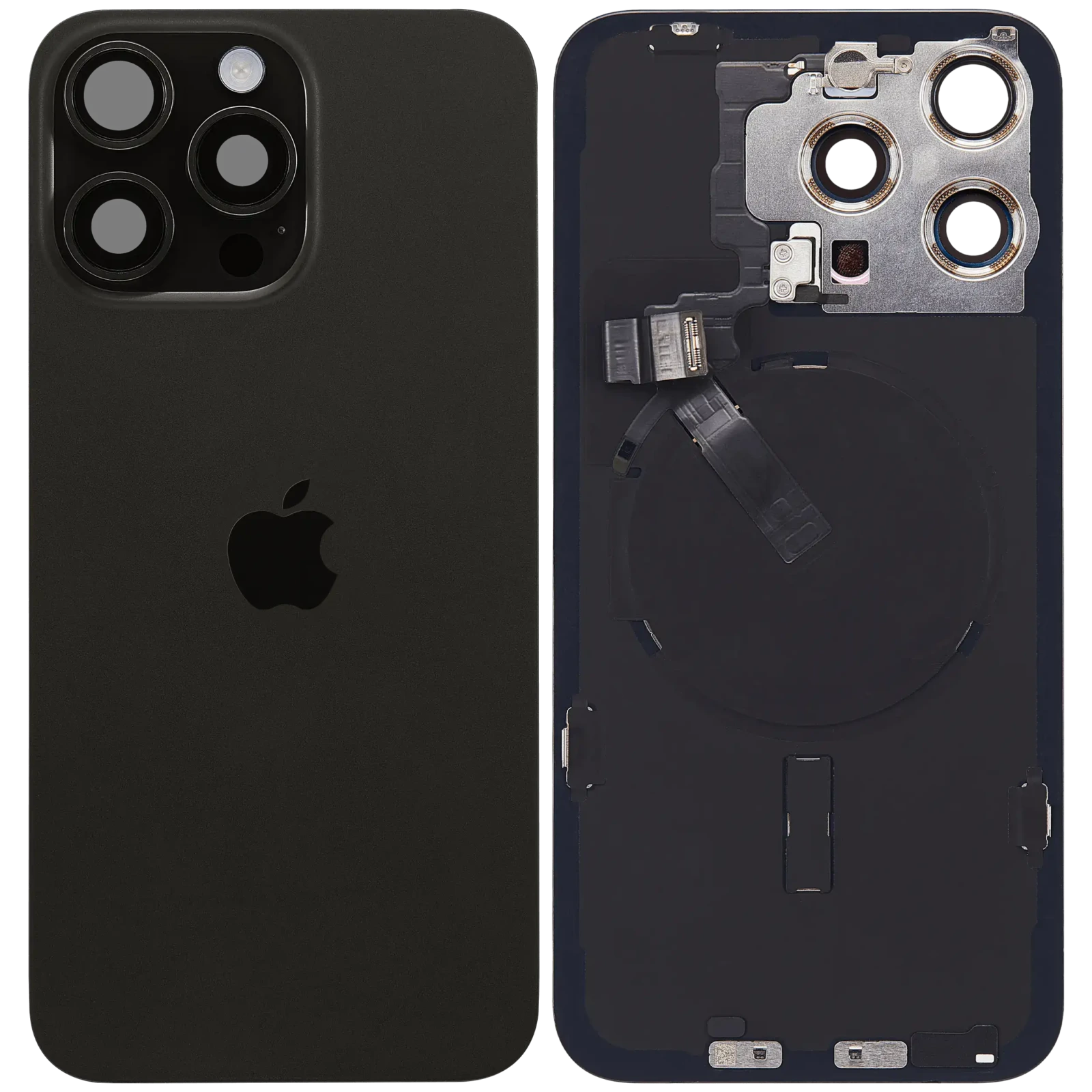 Back Glass with MagSafe Magnet & NFC & Flashlight Flex For iPhone 15 Pro Max (Genuine OEM) (UK / EU Version) (Black Titanium) - Image 4