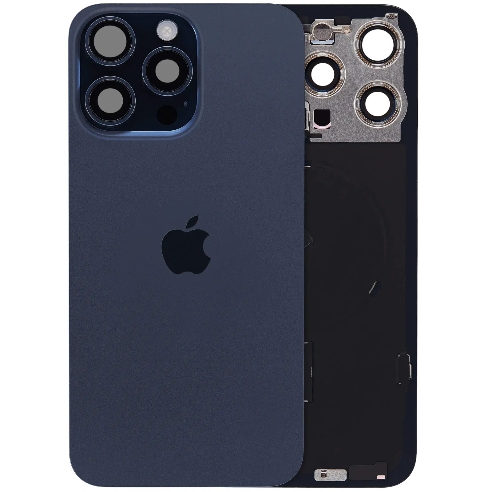 Back Glass with MagSafe Magnet & NFC & Flashlight Flex For iPhone 15 Pro Max (Genuine OEM) (UK / EU Version) (Blue Titanium)