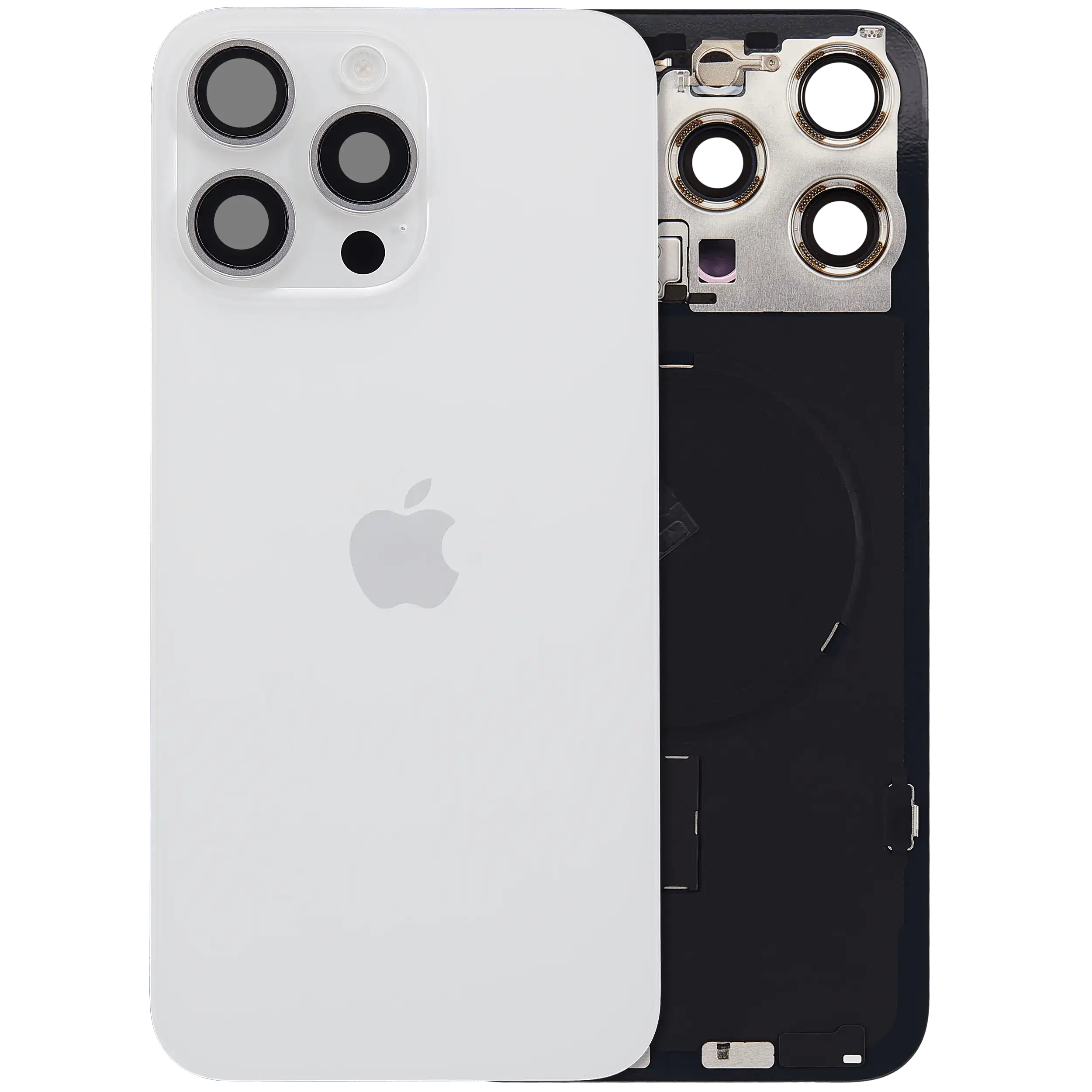 Back Glass with MagSafe Magnet & NFC & Flashlight Flex For iPhone 15 Pro Max (Genuine OEM) (White Titanium) - Image 3