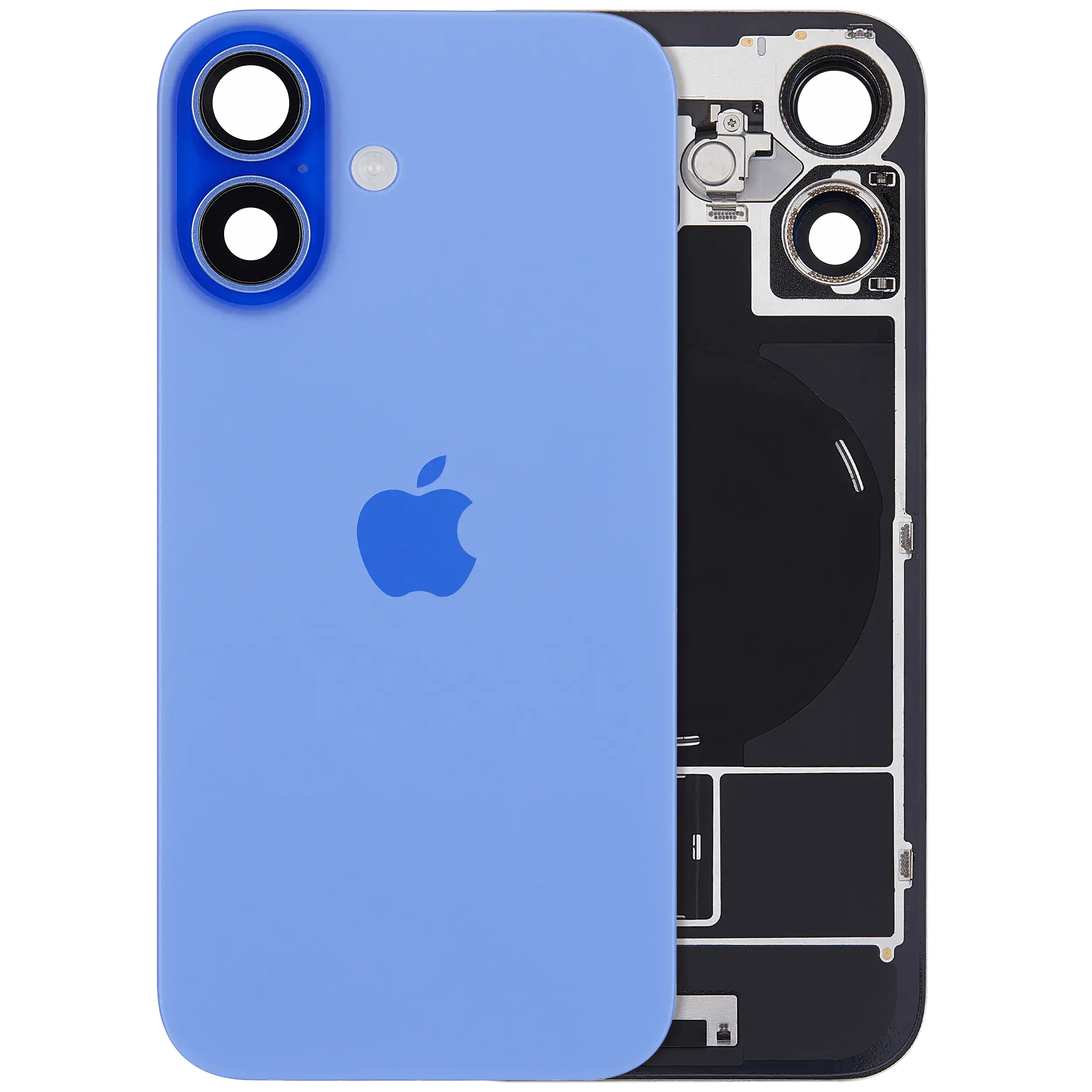 Back Glass with MagSafe Magnet & NFC & Flashlight Flex For iPhone 16 (Genuine OEM) (UK / EU Version) (Ultramarine) - Image 2