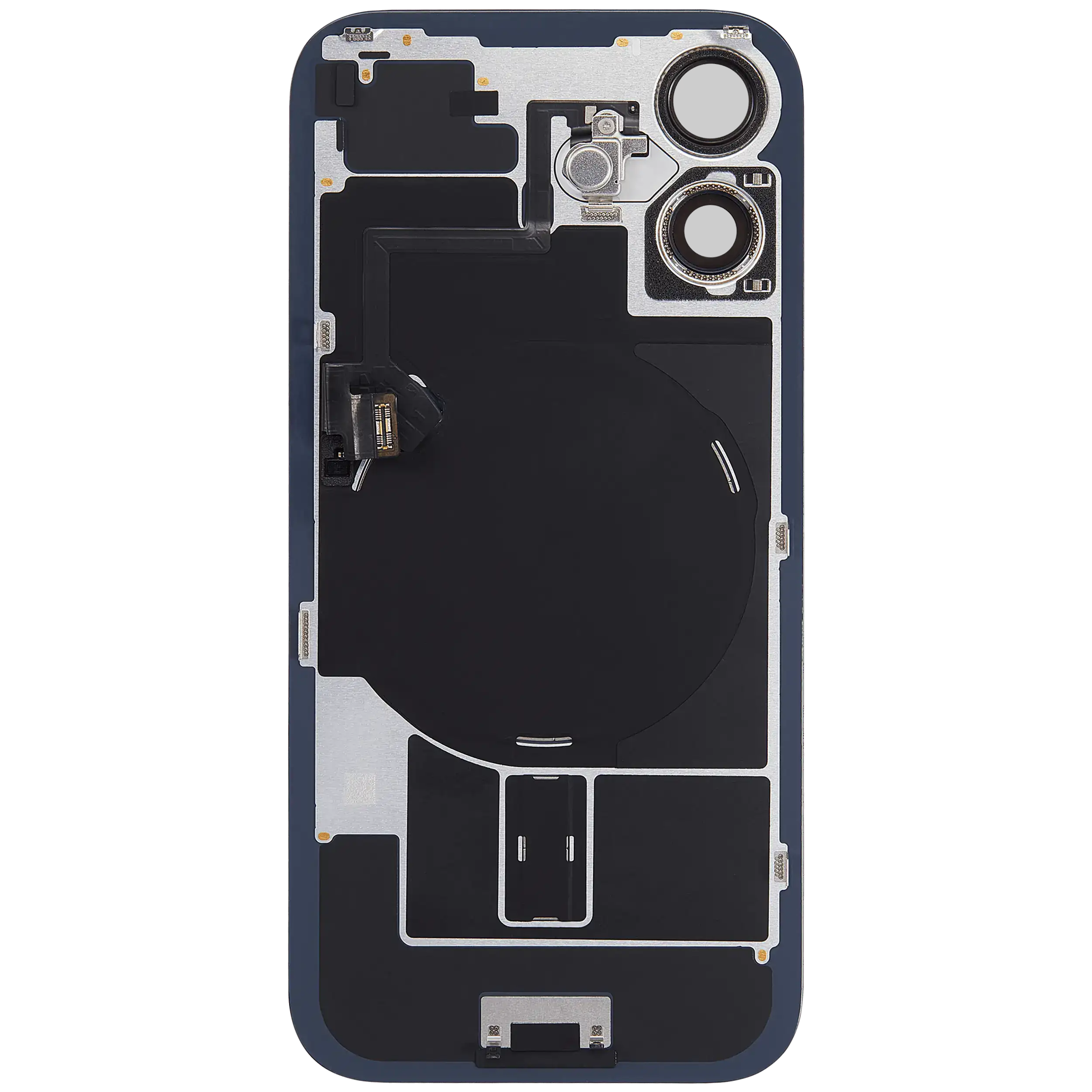 Back Glass with MagSafe Magnet & NFC & Flashlight Flex For iPhone 16 Plus (Genuine OEM) (UK / EU Version) (Black) - Image 4