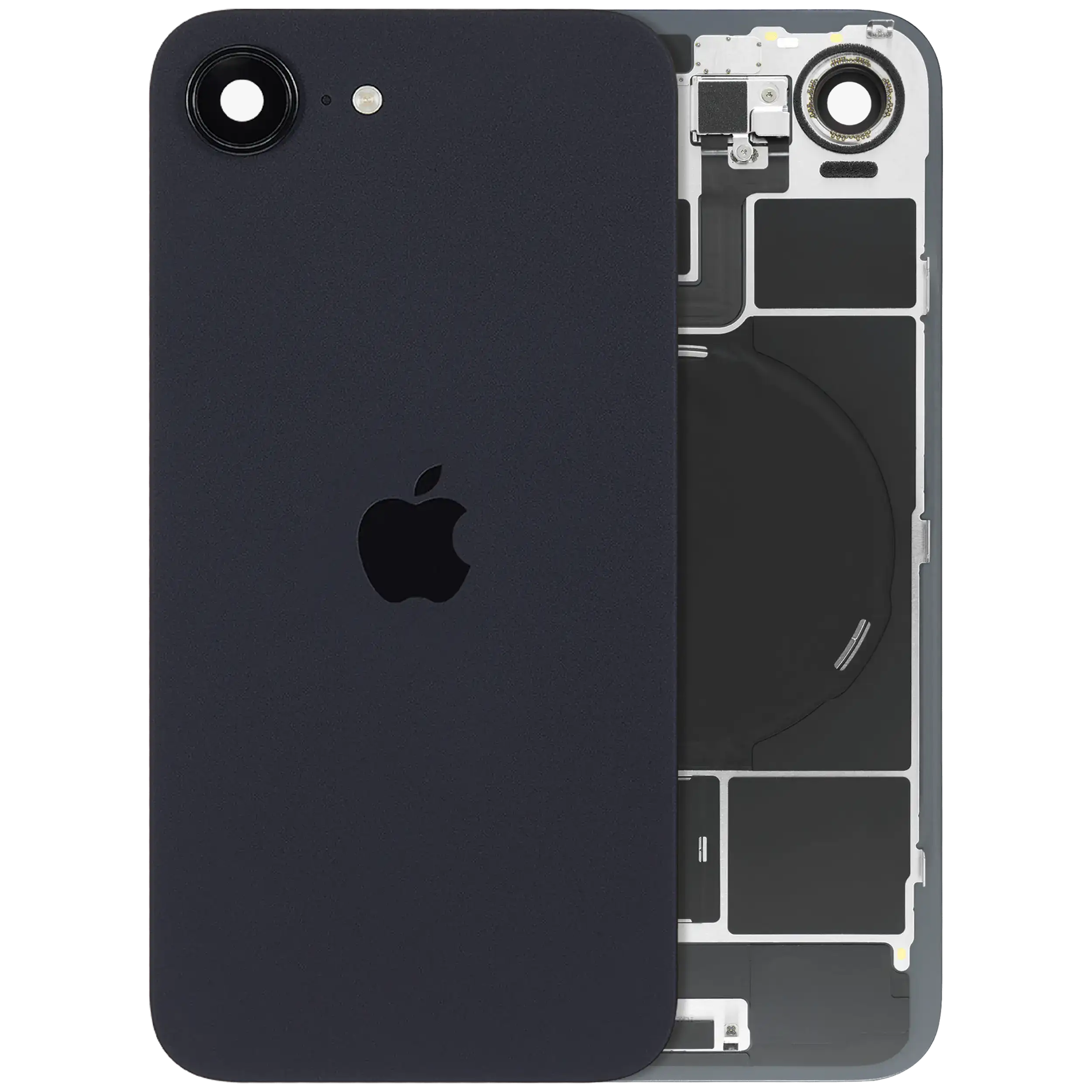 Back Glass with MagSafe Magnet & NFC & Flashlight Flex For iPhone 17e (Genuine OEM) (Black)