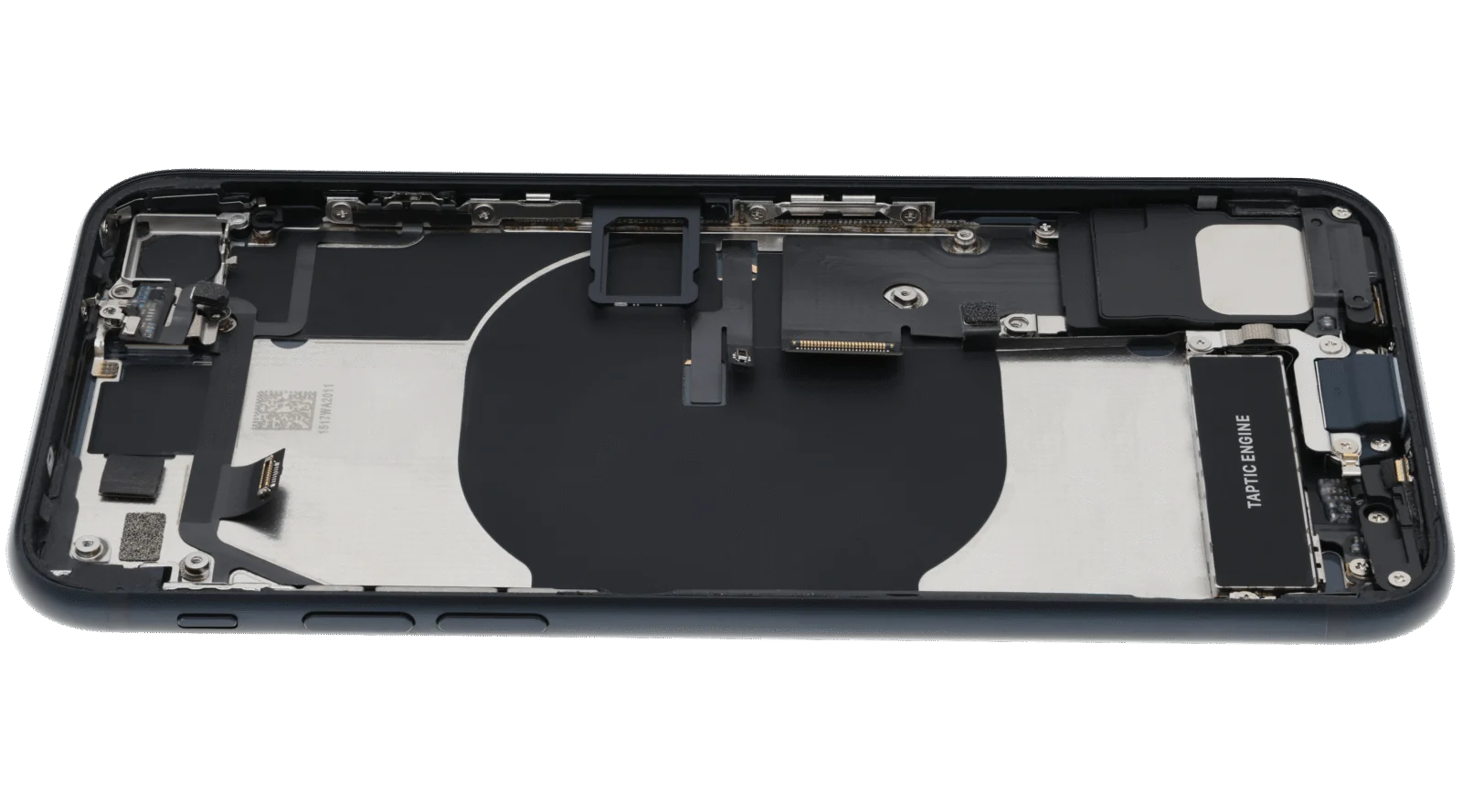Back Housing W/ Charging Port Flex and Small Components Pre-Installed For iPhone SE (2022) (Used OEM Pull: Grade B) (Midnight) - Image 9