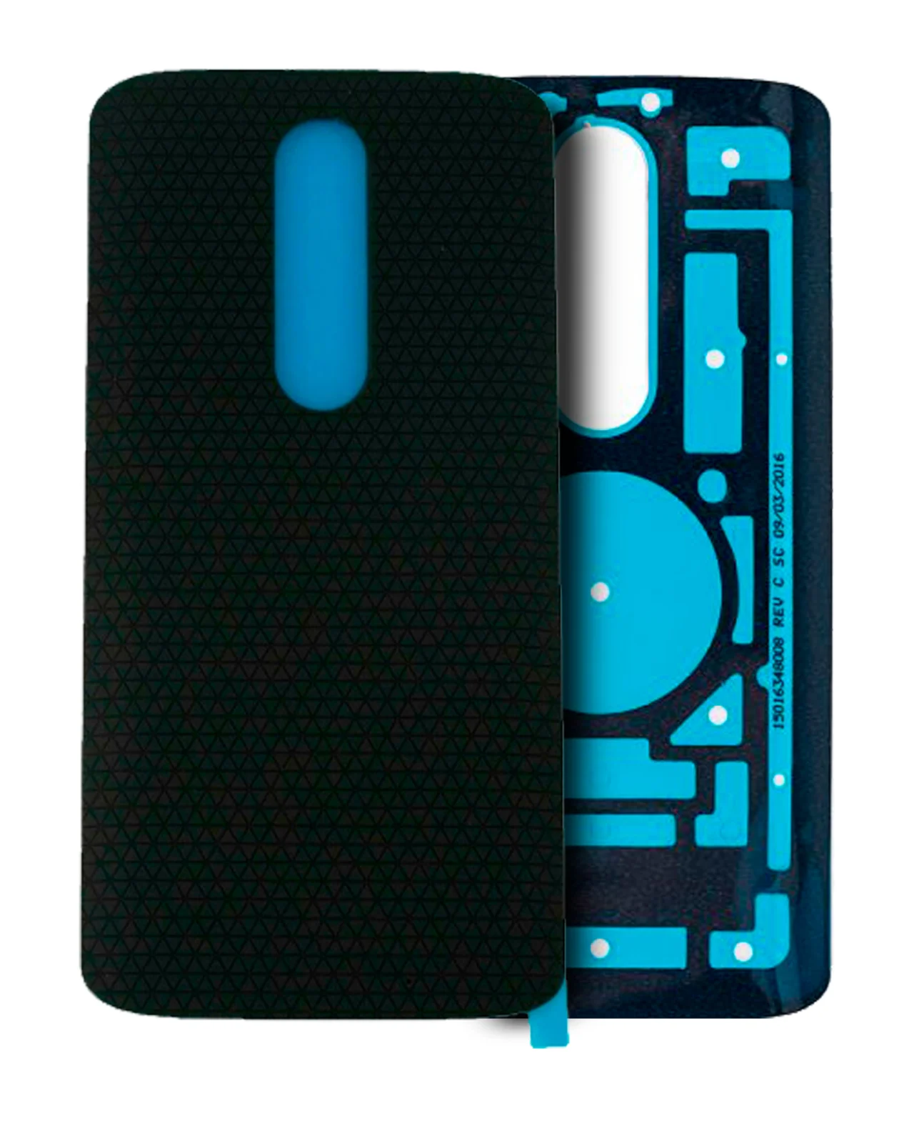 Back cover Glass For Motorola Moto Droid Turbo 2 (XT1585 / 2015) Moto X Force (XT1580 / 2015) (Genuine OEM) (Black) - Image 2