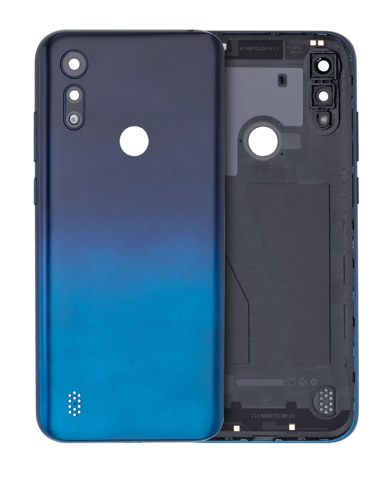 Back cover Glass For Motorola Moto E6S (XT2053 / 2020) (Peacock Blue) - Image 13