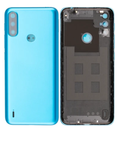 Back cover Glass For Motorola Moto E7 Power (XT2097-6 / 2021) (Tahiti Blue)