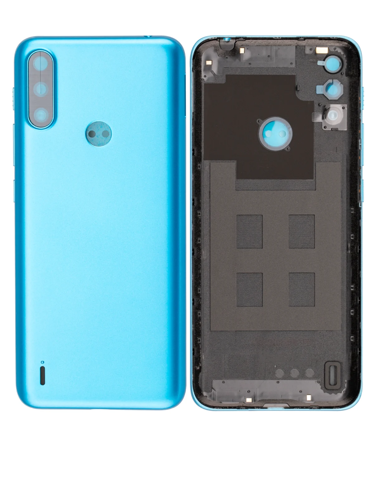 Back cover Glass For Motorola Moto E7 Power (XT2097-6 / 2021) (Tahiti Blue)