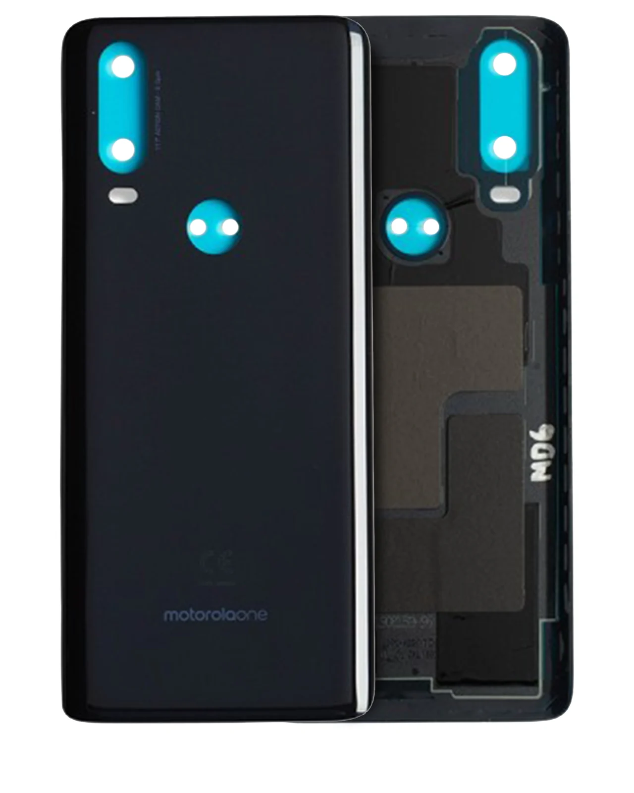 Back cover Glass For Motorola One Action (XT2013-1 / XT2013-2 / XT2013-4 / 2019) (Genuine OEM) (Denim Blue) - Image 2