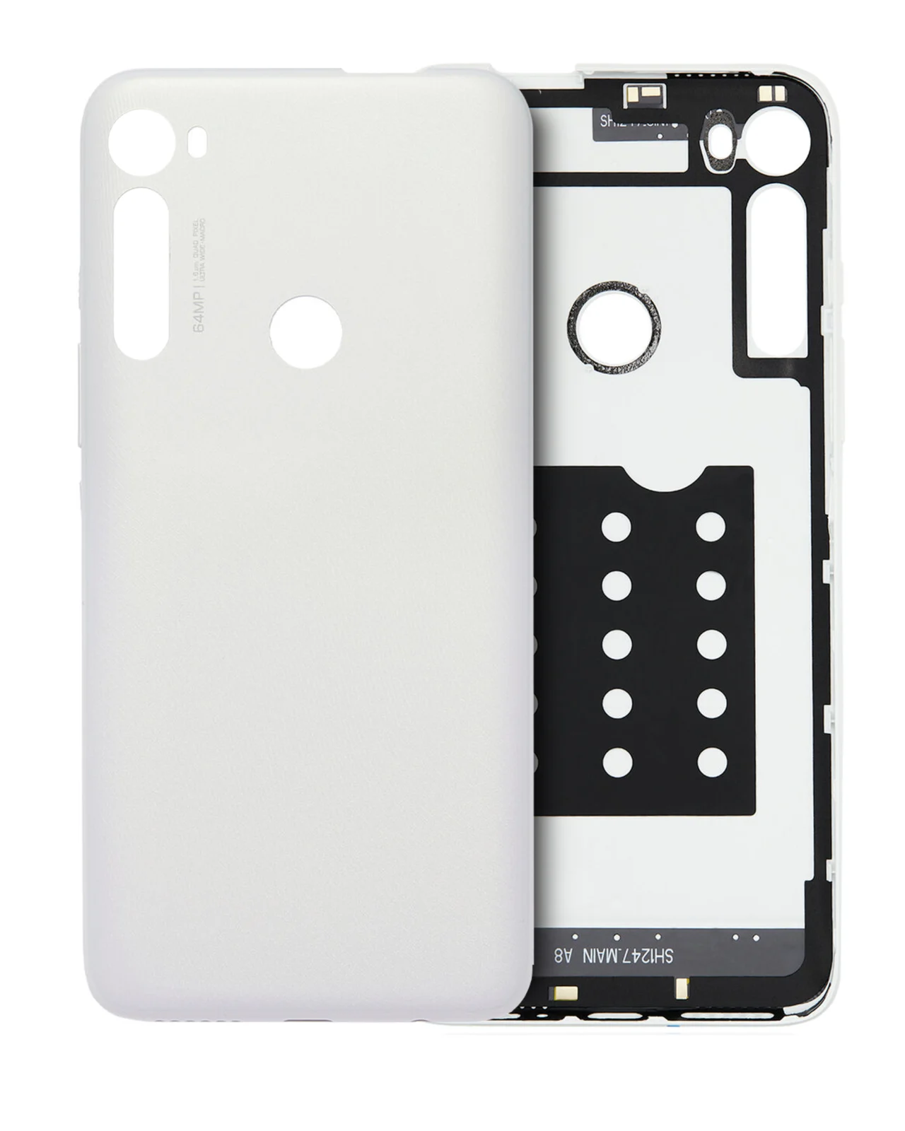 Back cover Glass For Motorola One Fusion Plus (XT2067 / 2020) (Genuine OEM) (Moonlight White)